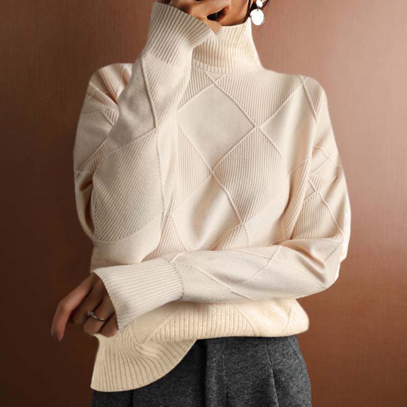ANITA™ | Jersey de punto con cuello alto y textura