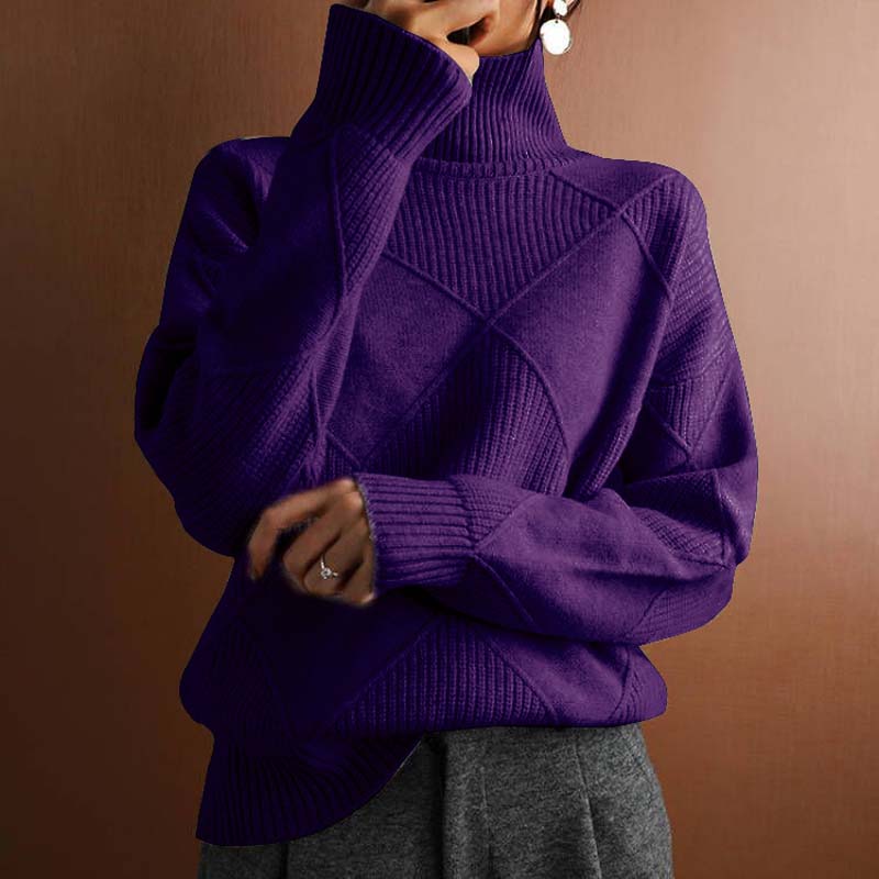 ANITA™ | Jersey de punto con cuello alto y textura