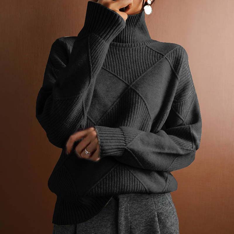 ANITA™ | Jersey de punto con cuello alto y textura