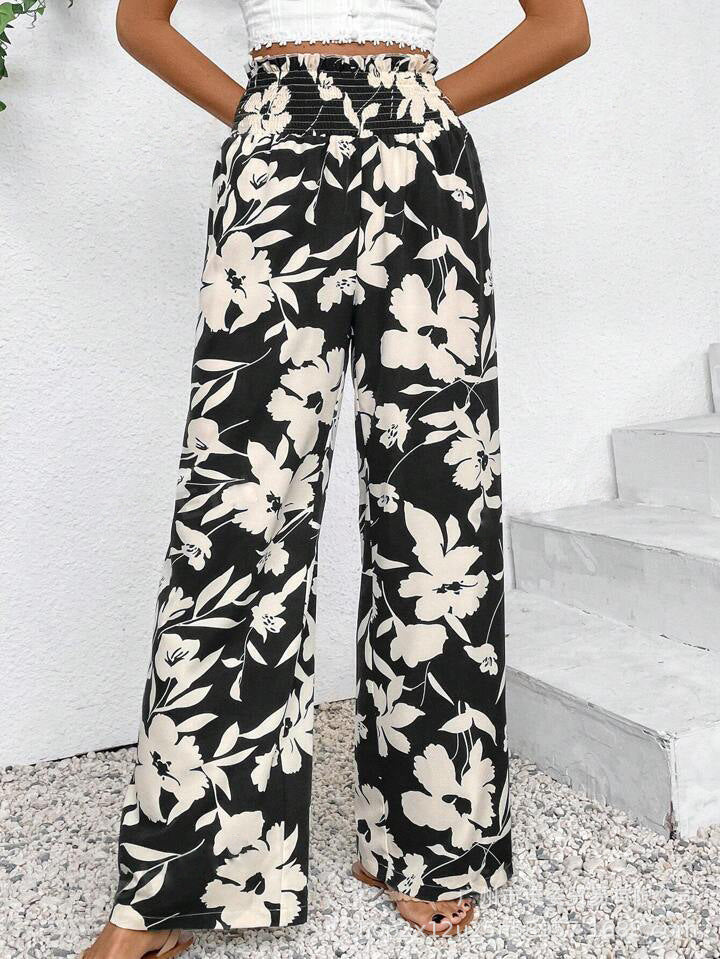 Floriana | Pantalones Anchos con Estampado Floral