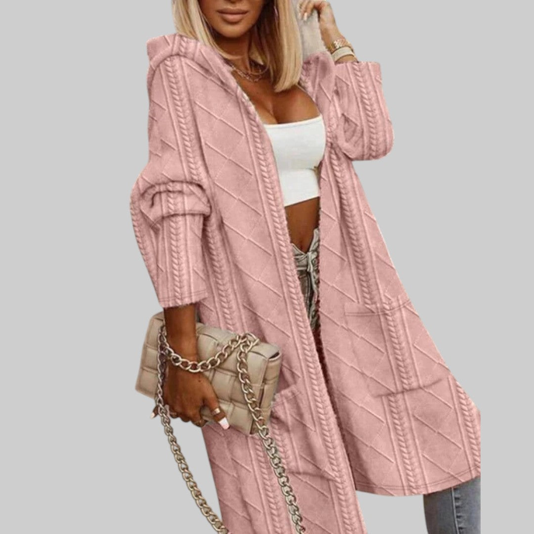 Larissa | Chaqueta de punto larga con capucha