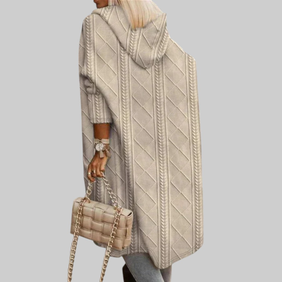 Larissa | Chaqueta de punto larga con capucha