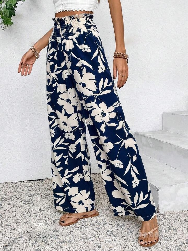 Floriana | Pantalones Anchos con Estampado Floral