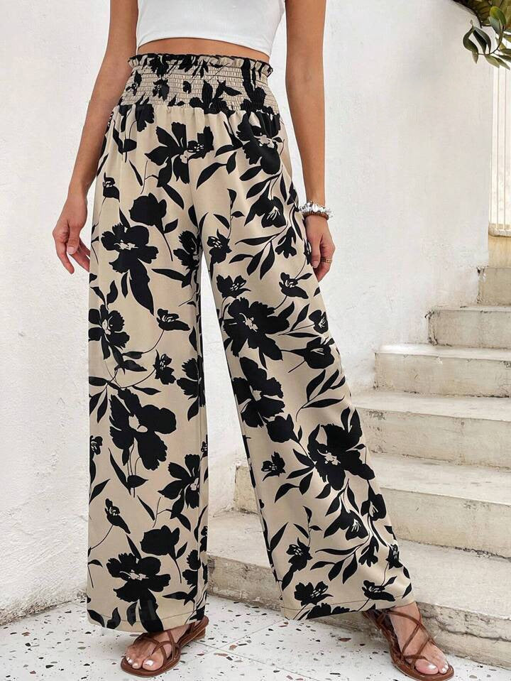 Floriana | Pantalones Anchos con Estampado Floral