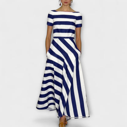 Ariela | Vestido Maxí de Línea A a Rayas