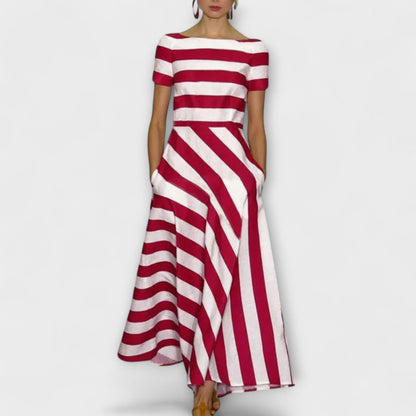 Ariela | Vestido Maxí de Línea A a Rayas