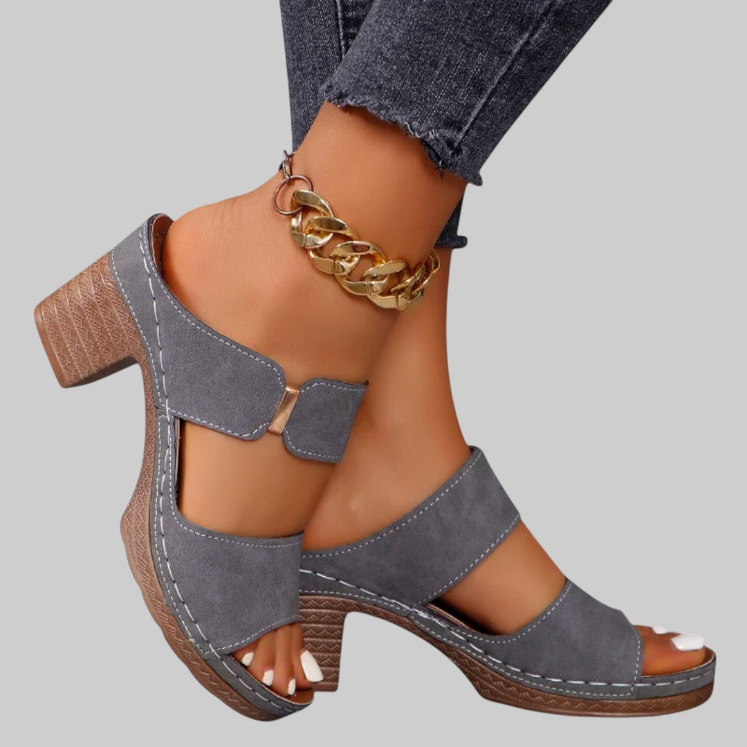 Isabeau – Sandalias ortopédicas con tacón ancho y confort superior