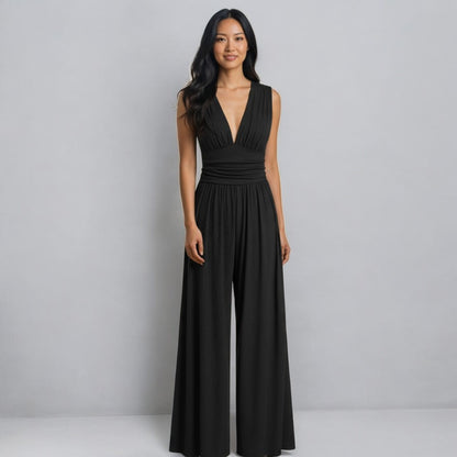 Clarissa™ | Mono Chic sin mangas y de pierna ancha