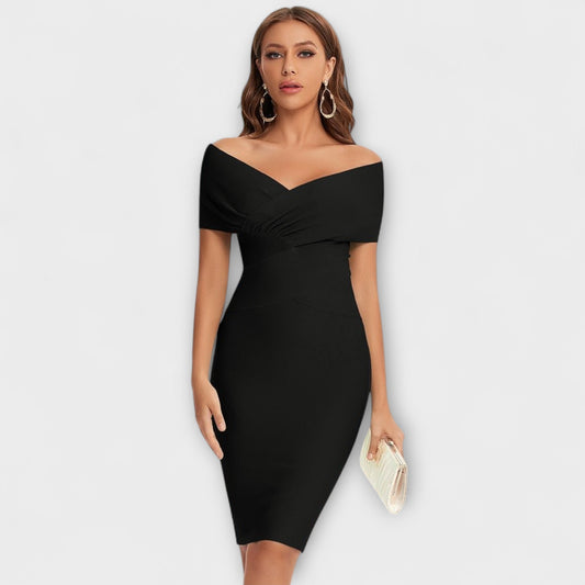Clelia | Vestido Midi de Mujer con Hombros Descubiertos
