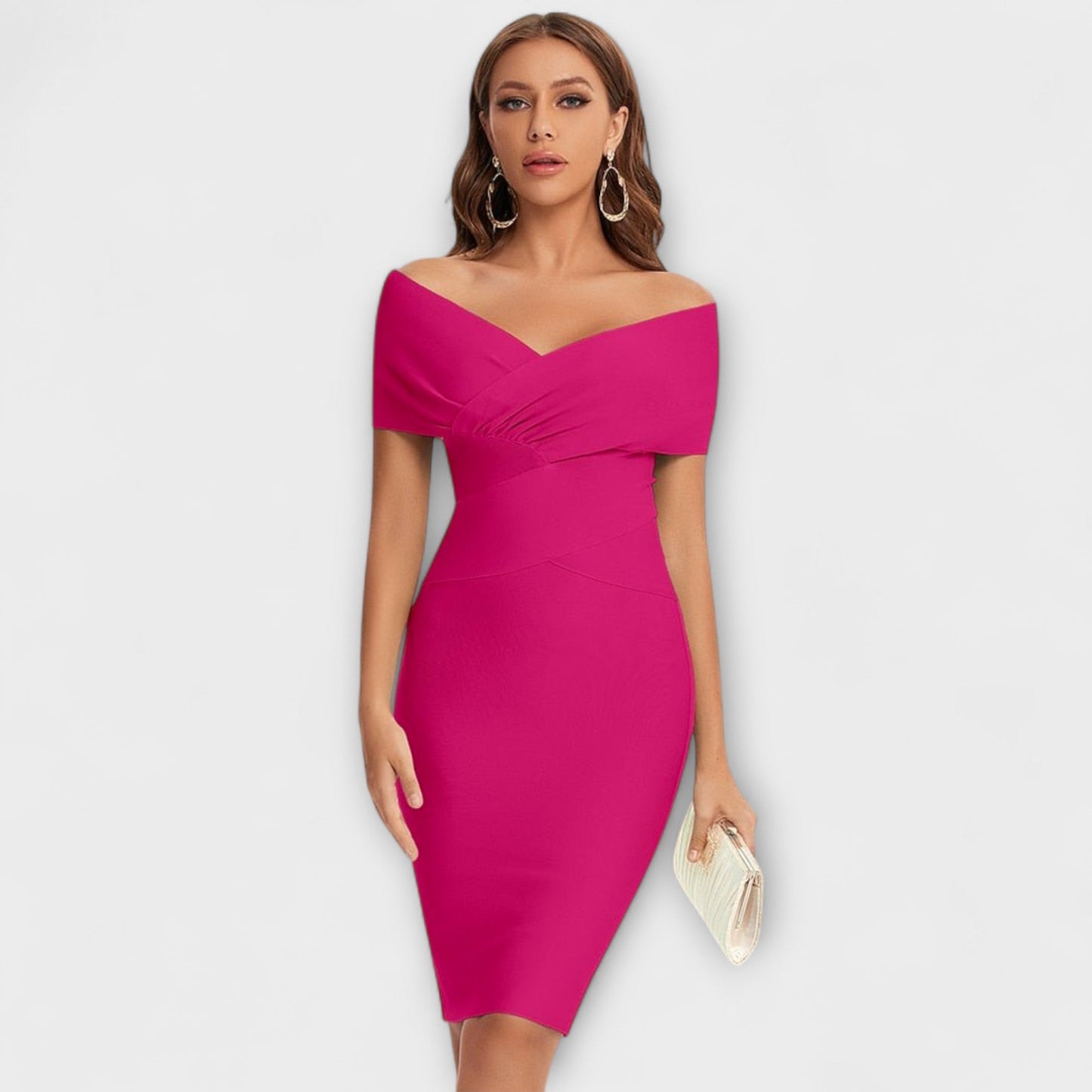 Clelia | Vestido Midi de Mujer con Hombros Descubiertos