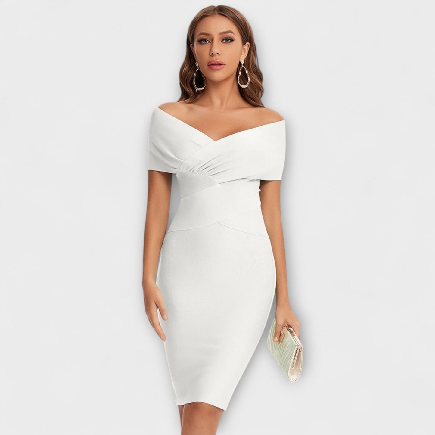 Clelia | Vestido Midi de Mujer con Hombros Descubiertos