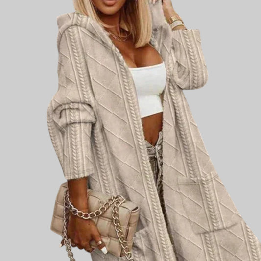 Larissa | Chaqueta de punto larga con capucha
